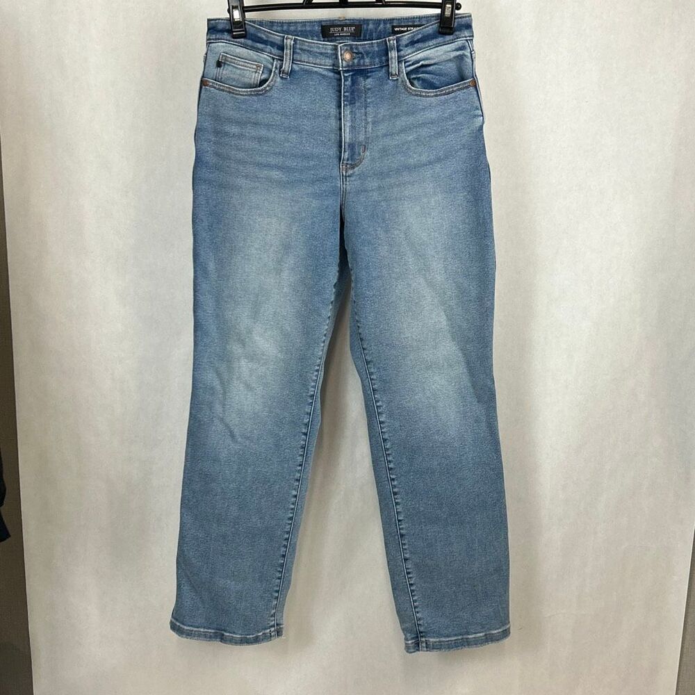Judy Blue Vtg Straight Denim Jeans Sz 7 / 28 Style JB8607MD 30” Inseam 11” Rise
